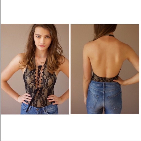NWT Nastygal Lace Up Bodysuit - Picture 2 of 2
