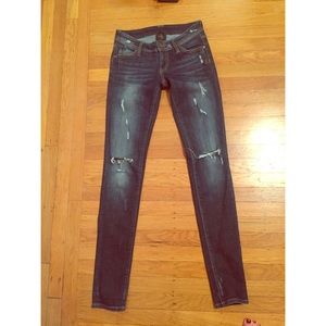 Genetic denim rip and repair skinny jeans
