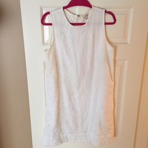 White eyelet sleeves Gap dress