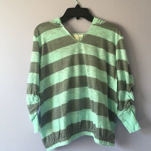 Thin Hooded Striped Top