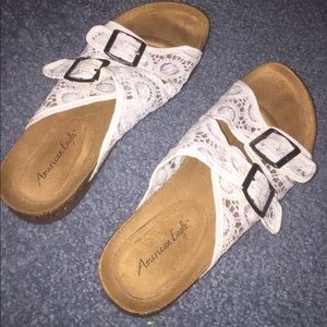White lace sandals