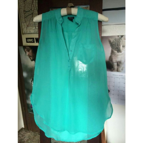 Teal Sheer Tank Top