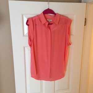 Bright pink Madewell silk blouse