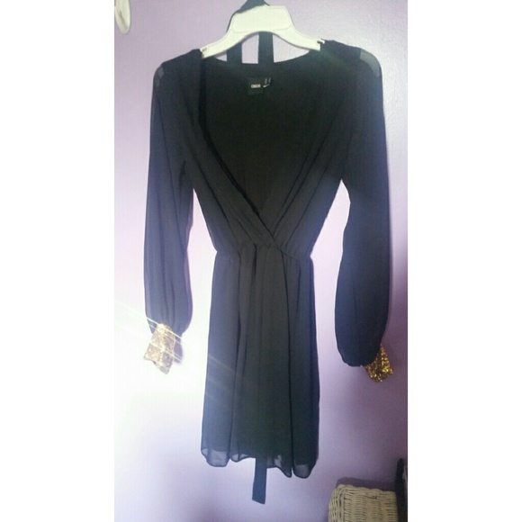 Sheer kimono wrap dress