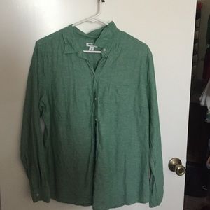 Green button down