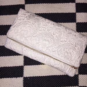 White lace clutch