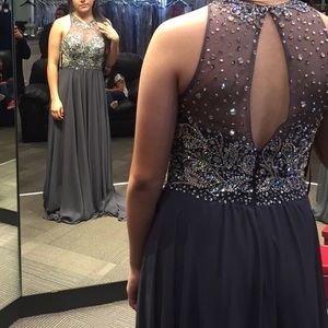 grey prom dress