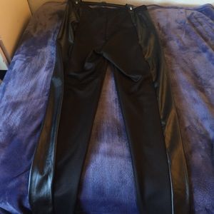 Black leggings w/ leather on sides