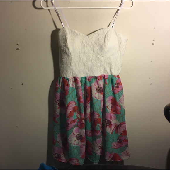 Floral Strapless Dress