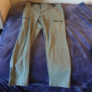 Olive green pants w/ zippers