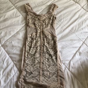 Tan lace dress