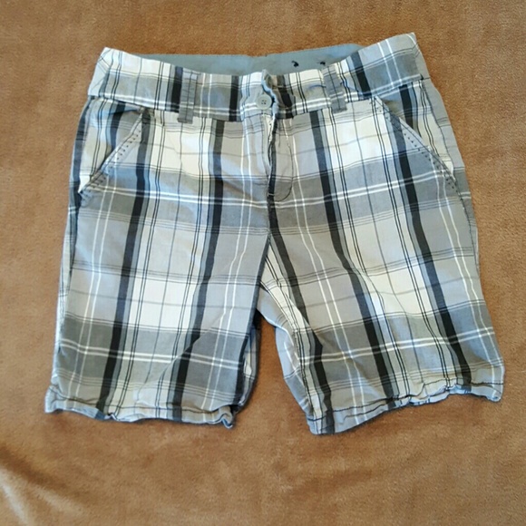 Faded Glory plaid Bermuda shorts.
