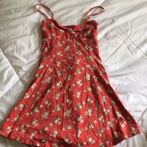 Red floral dress