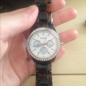Fossil watch with tortoise shell band