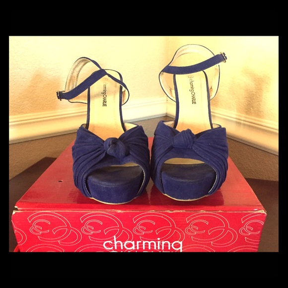 Blue faux suede shoes
