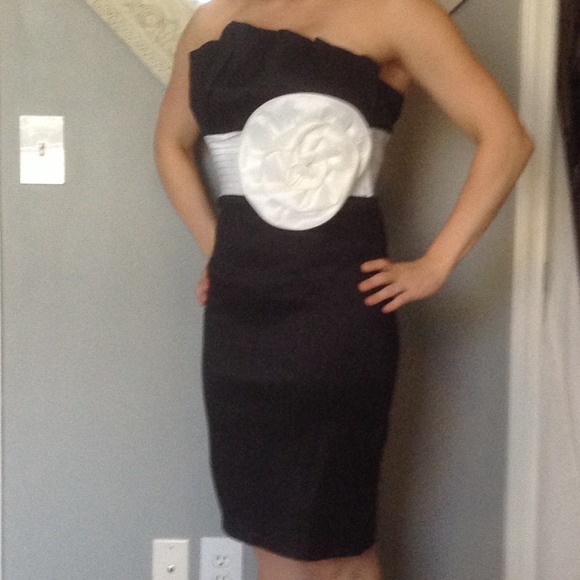 Formal black and white dress