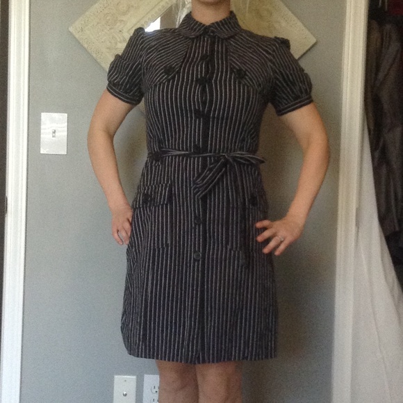 Black and white stripe dress