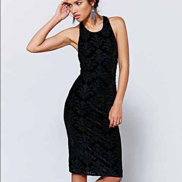 ‼️SOLD‼️ black racerback velvet-y dress
