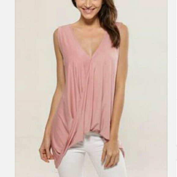 Crossover draped tank top