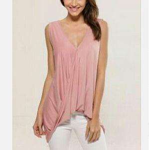 Crossover draped tank top