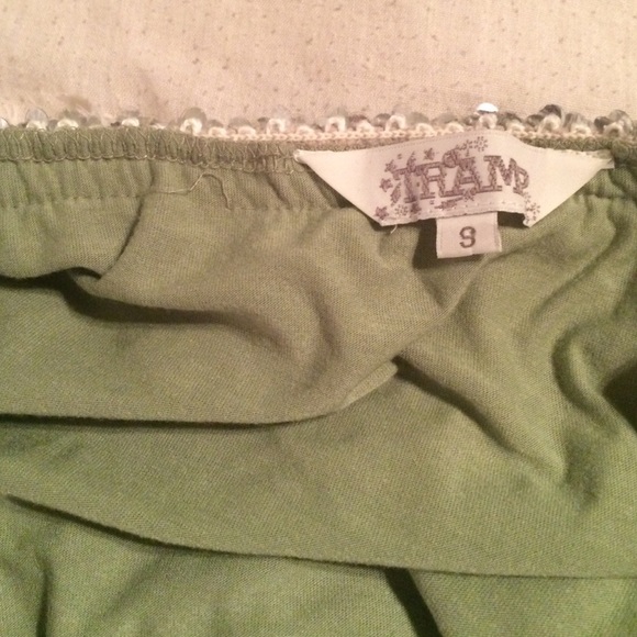 Halter green and silver sequin top small - Picture 2 of 2