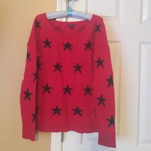Perfect condition red sweater with black stars