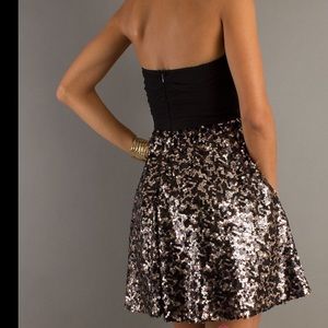 Juniors size 9 black and gold sequin prom dress