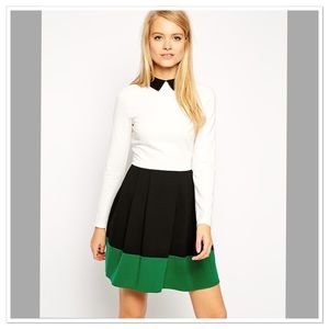 Color block dress with long sleeve - FLASH SALE