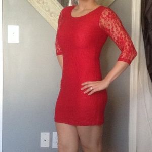 Lace red dress or black dress