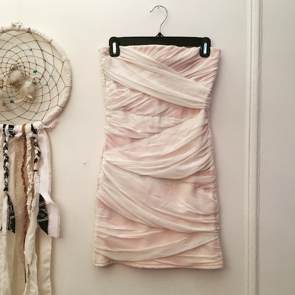 TOPSHOP London Draped Strapless Minidress