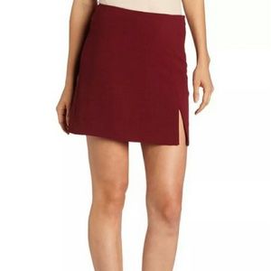 BCBGeneration Rosewood Red Slit Mini Cute Skirt