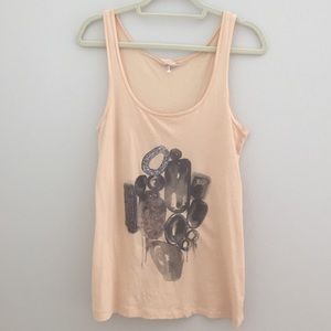 J. Crew peach sequined tissue tank