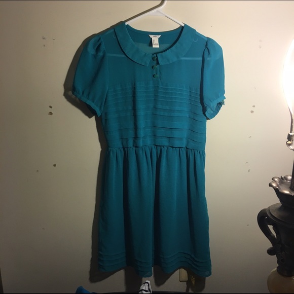 Teal Collared Dress