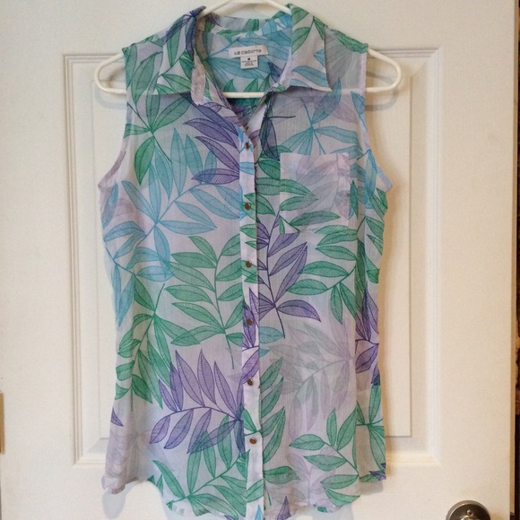 Liz Claiborne Tops - 🚫SOLD 🚫Sheer, Floral, Buttondown