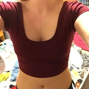 LA hearts maroon crop top croptop from pacsun