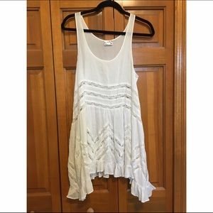 white free people lace slip dress/tunic