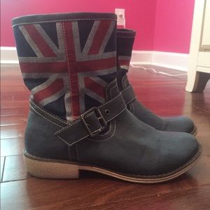 British flag ankle boots