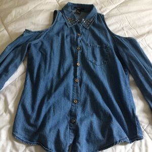 Button down studded shirt