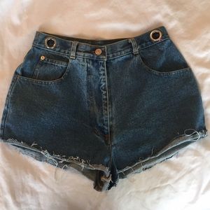 True Blue high-waisted jean shorts