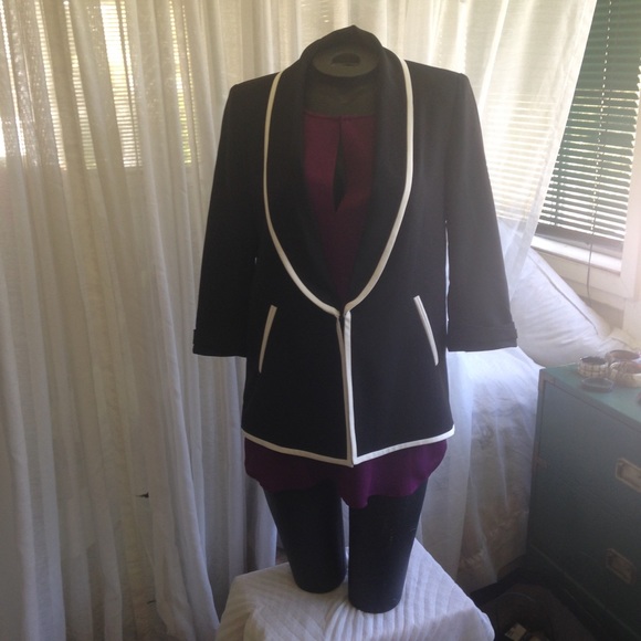 Black Blazer with white trim