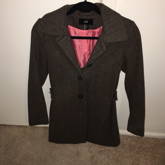 HM brown tweed coat