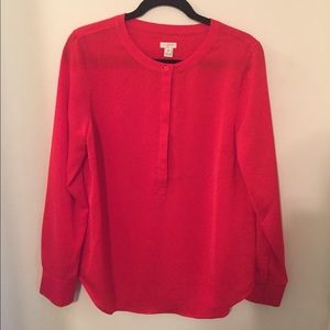 J. Crew long sleeved sheer red shirt :)