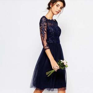 Chi Chi London Bardot Neck Midi Dress