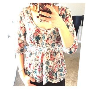 Sheer floral blouse