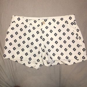 White and black printed shorts