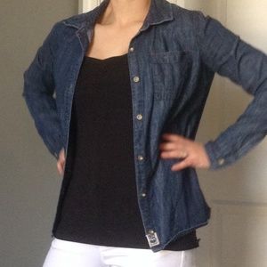 Denim button blouse