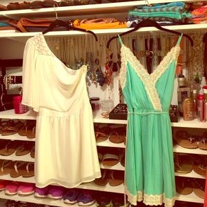 SOLD ON FACEBOOK Cream colored one shoulder dress!