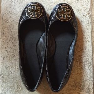 Tory Burch Black Quilted Flats
