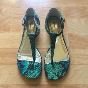 Style & Co. Turquoise Python sandals size 7