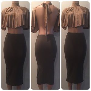 Lira Midi Skirt - Olive (Also available in black)